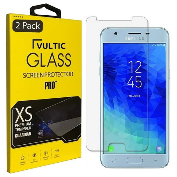 Vultic [2 Pack] Protecteur d'Écran pour Samsung Galaxy J3 2018 [Cas Friendly], Couverture de Film en Verre Trempé