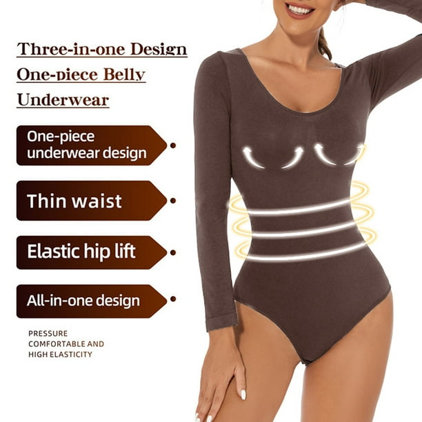 Deep V Neck Short Sleeve Long Sleeve Top Bodysuit Women's, Tummy Lifting  Hip Shaping Bodysuit