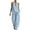 Blue, variant on Womens Sleeveless 2 Pieces Sets Shawl Neck Backless Gauze Rompers Casual Loose Bow Knot Overalls with Pockets Black S