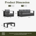 thumbnail image 7 of LayinSun Oversized Aluminum Outdoor Furniture Set, 4 Piece Patio Sofa Sets with Coffee Table, Deep Seating and Upgraded 6-inch Cushions for Porch, Balcony, Deck, 7 of 7