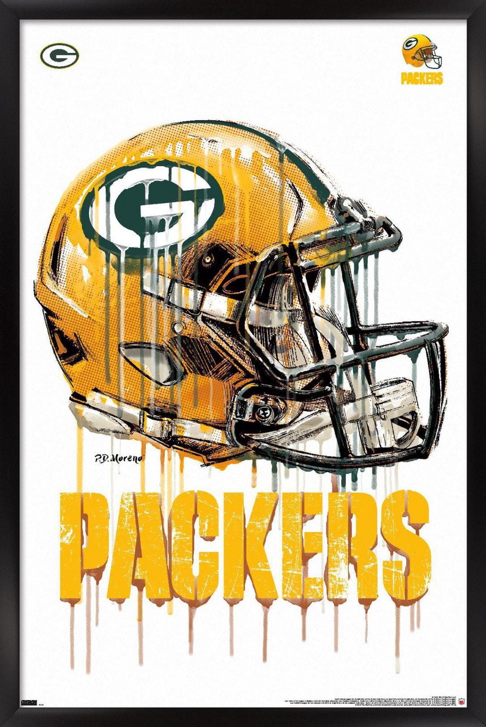 NFL Green Bay Packers - Drip Helmet 20 Wall Poster, 22.375" x 34"