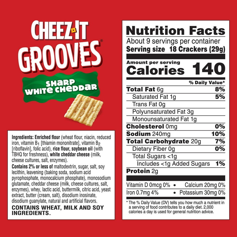 Cheez-It Grooves Sharp White Cheddar Crunchy Cheese Crackers