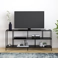 thumbnail image 3 of Evelyn&Zoe Winthrop Rectangular TV Stand with Metal Shelves for TV's up to 60" in Blackened Bronze, 3 of 7