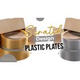 thumbnail image 7 of Crown Display™ Wedding Plate Combo Plastic Dinner Plates, Includes 20 Premium Disposable 10" Main Course Plates, 20 Salad/Dessert 8" Plates - Silver Scratched Design, 7 of 7