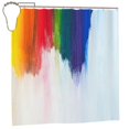 thumbnail image 1 of Polyester Fiber Shower Curtain, Colorful Oil Painting Shower Curtain, Metal Buckled Eye Waterproof Shower Curtain, Can Be Washed-72x72in, 1 of 8