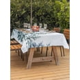 thumbnail image 4 of Rectangle Outdoor Tablecloth With Umbrella Hole And Zipper– Winter Snowy Pine Forests Waterproof Patio Table Cover for Party, Picnic, Backyard, 60"x84" , Blue White, 4 of 8