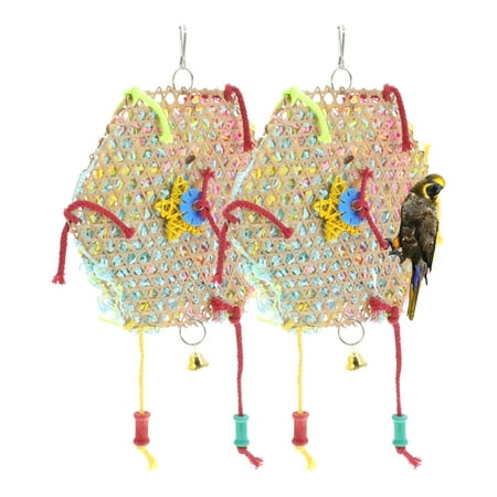 Unique Bargains 2 Pcs Bird Parrot Toys Bird Hanging Foraging Shredder Toys Bird Toys Bird Cage Accessories Cage Toys for Cockatiel Parakeet Parrot
