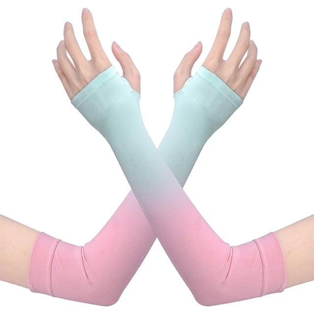 Minnieouse 1 par de mangas de brazo de seda helada con protección para hombre y mujer, protector solar para correr, ciclismo, pesca, voleibol, Type3 NO3