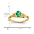 thumbnail image 2 of Solid 14k Yellow Gold 6x4mm Oval Emerald Green May Gemstone Diamond Engagement Ring Size 6.5 (.016 cttw.), 2 of 3