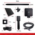 thumbnail image 2 of Regadera BAUEN Negra con Tubo Cuadrado Techo y Telefono Monomando KIT, 2 of 12
