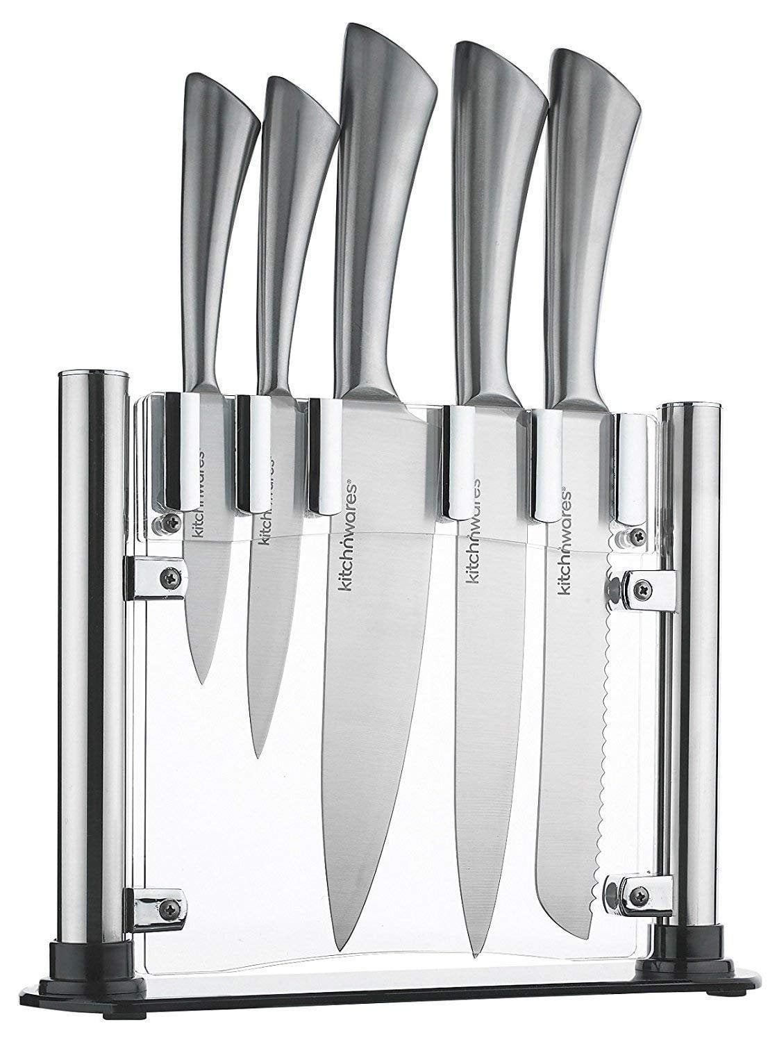 Knife Set Stainless Steel - 6 Piece Purple Knife Set - For Easy Cutting &  Carving - Great for Use in Cooking at Home And Commercial Kitchen - By  Kitch N Wares 