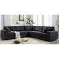 thumbnail image 5 of Miekor Furniture Oversized Length117.2''*Width 117.2'' Modular Sectional Sofa Couches Set ,Corduroy Upholstered Deep Seat Comfy Sofa For Living Room,Dark Gray BS9197, 5 of 6