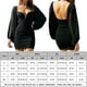 thumbnail image 2 of Mini Vestido Ajustado Mini vestido ceñido al cuerpo para mujer, vestido fruncido transparente de malla sin espalda, Vestidos (negro XL) Kuymtek para Mujer Negro T L, 2 of 6