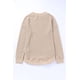 thumbnail image 2 of ABPHQTO Top de punto gofrado con ribete acanalado y cuello redondo Apricot para mujer, 2 of 5