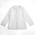 thumbnail image 5 of LYHaoo Girls Blazerss Jacket Long Sleeve Notched Collarss/Lapel Collarss With Inner Pocket Open Front Casual Kids Blazerss Suit Back To School Sizes 11-12 Years White, 5 of 6