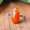 thumbnail image 2 of Natural Orange Carnelian Ring, 925 Sterling Silver Ring, Charm Ring, Pure Silver Ring, Oval Cut Carnelian Ring, Healing Crystal Silver Ring,, 2 of 4