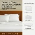 thumbnail image 6 of BedVoyage Soft Twin Sheets - Melange Luxury Bedroom Sheet Set, 3pc Softest Cooling Bedding, Viscose Derived from Bamboo and Cotton, Deep Pocket 16" - Snow, 6 of 9