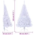 thumbnail image 4 of vidaXL Artificial Half Christmas Tree with Stand White 120 cm PVC, 4 of 5