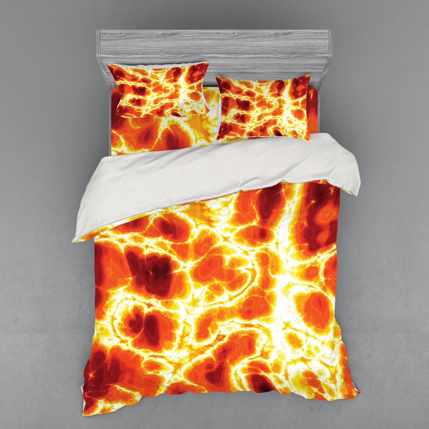 Burnt Orange Duvet Cover Set, Hot Burning Lava Texture Bursting Fire Flames  Volcanic Heated Magma Image, Bedding Set with Shams and Fitted Sheet, 3  Sizes, by Ambesonne - Walmart.com