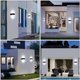 thumbnail image 5 of Aplique de pared exterior LED IP65, iluminación exterior impermeable, lámpara de aluminio acrílico de 10 W, adecuada para patio, jardín, terraza, pasillo, paso, cuadrado (redonda, blanco frío), 5 of 5