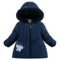 thumbnail image 3 of Winter Coats for Girls Puffer Coat with Pocket Zipper Winter Hoodies Coat Solid Color Long Sleeve Boys' Hooded Winter Coat for Little Girls 12-18 Months, 3 of 3
