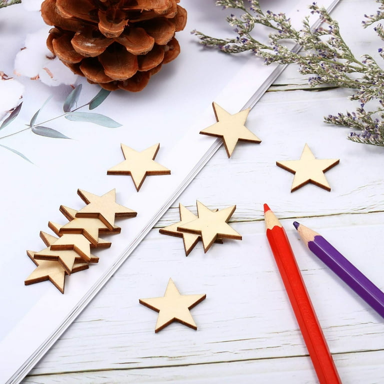 Wooden Stars Diy Painting Wooden Chips Christmas Wedding - Temu