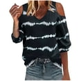 thumbnail image 1 of Birdeem Blouses pour Femmes Mode T-Shirt Décontracté Imprimé Col en V Manches 3/4 Blouse, 1 of 12