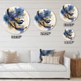 thumbnail image 4 of Designart "Abstract Circle Texture in Dark Blue and Gold V" Modern Geometric Oversized Wall Clock, 4 of 5
