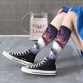 thumbnail image 5 of Rateoe Planets Stars And Galaxies Pattern Women’s Knee High Crew Socks,Trouser Socks Comfortable, Breathable, Moisture-Wicking and Soft, 5 of 6