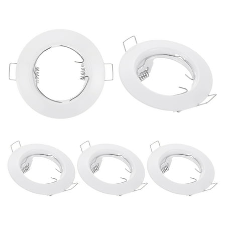 Uxcell LED Downlight Fixture Housing, 5pcs MR16 GU10 Bulbs Recessed Lights Holder Frame, White