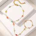 thumbnail image 2 of VNOX Stainless Steel Gold Tone Faceted Bead Finger Chain Bracelet for Anniversary Gift, 2 of 6