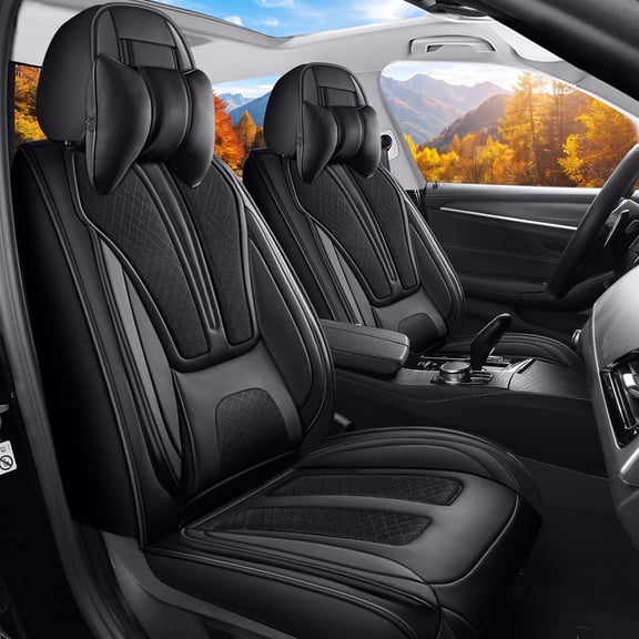 Car Seat Cover Full Set 5 Seats Fit for Subaru Outback 2010-2026: Faux Leather Car Seat Covers Vehicle Cushion Covers Compatible Airbag Waterproof Automotive Seat Covers