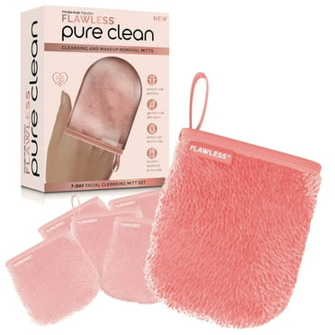 Finishing Touch Flawless Facial Mitt HYZ01 Makeup Remover, Pure Clean 7-Day Makeup Remover Cloth Set, Reusable Makeup Remover Pads, Face Wipes, Reusable Make Up Wipes, Clean and Clear Face
