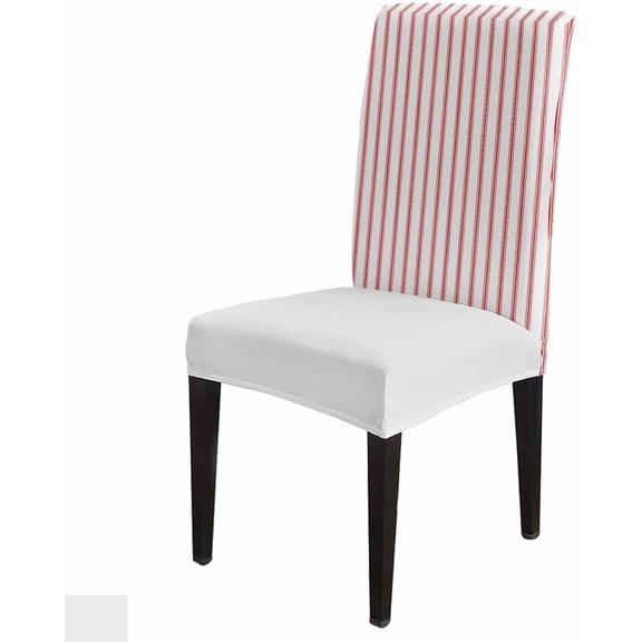 Chair Covers Red Stripes Dining Chair Slipcovers Red Beige Vertical Striped Stretch Removable Chair Seat Protector Party Decoration Set of 1