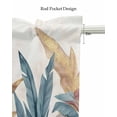 thumbnail image 5 of Green Yellow Tropical Leaves Kitchen Valances for Windows Farmhouse Linen Window Valance Curtain for Living Room Window Treatment Vintage Botanical Summer Valance Rod Pocket Topper, 42 x 12 Inch, 5 of 6