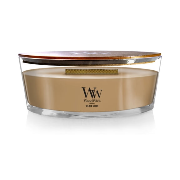 WoodWick Scented Ellipse Candle, Crackles as it Burns, Gilded Sands, 16oz