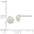 thumbnail image 4 of Sterling Silver Solid Polished Etched Button Earrings (6 X 6) Made In India qe1828, 4 of 5