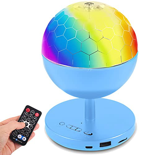 7 Color Glitter Rotating Light for Kids Birthday Family Gathering Disco Ball Lights Rotating for Parities Sound Activated with Music Sync Remote Control Christmas Party Disco Lights 