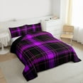 thumbnail image 3 of Castle Fairy Minimalist Plaid Stripes Full Size Comforter Sets,Vintage Bedding Sets, 3 of 8