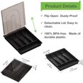 thumbnail image 2 of Silverware Container with Removable Lid, Countertop silverware holders Plastic Silverware Tray for Drawer, 5 Compartments Flatware Organizer (Black), 2 of 6