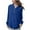 Blue, variant on Plus Size Women's Blouses Solid Color V Neck T-shirts for Ladies Lightweight Smooth Tops Casual Loose Comfy Long Sleeve Blouse Basic Layering Shirts Large Size XL-5XL