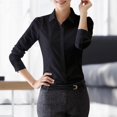 thumbnail image 3 of Womens Button Down Blouse Long Sleeve Regular Fit Work Blouse Professional Blouse, 3 of 8