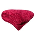 thumbnail image 2 of Sherpa Burgundy Embossed Throw Plush Cozy Super Soft Bed Blanket, 2 of 5