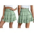 thumbnail image 4 of Womens Summer Flowy High Waist Ruffle Casual Cute Boho Beach Short Skirts Built-in Shorts Light Green M, 4 of 8