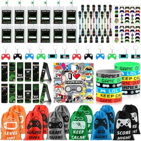 Video Game Party Favors, 124 PCS Gaming Birthday Party Supplies for Kids Gamer