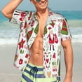 thumbnail image 7 of Disketp Hawaiian Shirts For Men,Snowflakes Santa Claus Christmas Tree Print Mens Casual Short Sleeve Button Down Shirts Beach Shirt, 7 of 7