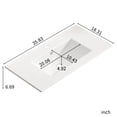 thumbnail image 6 of 36 inch Bathroom Vessel Sink, Ceramic Bathroom Vanity Sink Top with Overflow,White, 6 of 7