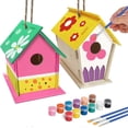 thumbnail image 1 of Crafts for Kids Ages 4-8 - 2 DIY Birdhouse Kit - Build and Paint a Birdhouse (Includes Paints and Brushes) Wooden Arts for Girls Boys Toddlers Ages 3-, 1 of 5