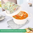 thumbnail image 3 of Yayeee Pot Holders Kitchen Heat Resistant with Pocket 7"x9.8" Cotton Oven Cooking Hot Pads, Green Floral Pattern, 3 of 7