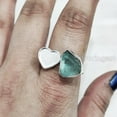 thumbnail image 3 of Natural Blue Apatite Ring, Rough Apatite Ring, Birthstone, Heart Adjustable Ring, 925 Sterling Silver, Womens Ring, Christmas, Thanksgiving, Handmade, Statement Jewelry, Rough Gemstone Jewelry, 3 of 5